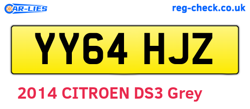 YY64HJZ are the vehicle registration plates.