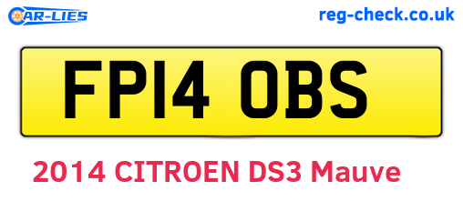 FP14OBS are the vehicle registration plates.