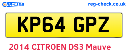 KP64GPZ are the vehicle registration plates.