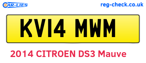 KV14MWM are the vehicle registration plates.