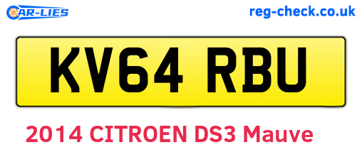 KV64RBU are the vehicle registration plates.