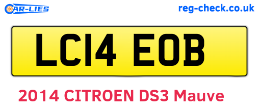 LC14EOB are the vehicle registration plates.
