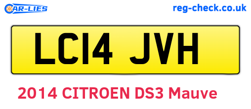 LC14JVH are the vehicle registration plates.