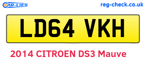 LD64VKH are the vehicle registration plates.