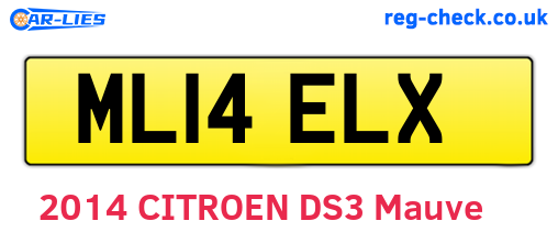 ML14ELX are the vehicle registration plates.