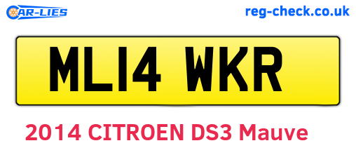 ML14WKR are the vehicle registration plates.