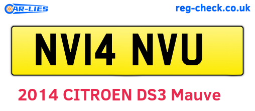 NV14NVU are the vehicle registration plates.