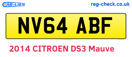 NV64ABF are the vehicle registration plates.