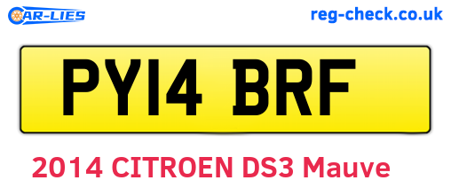 PY14BRF are the vehicle registration plates.
