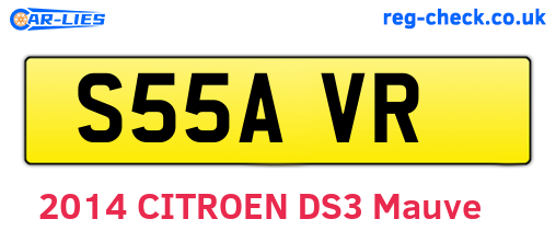 S55AVR are the vehicle registration plates.