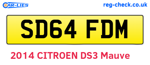 SD64FDM are the vehicle registration plates.