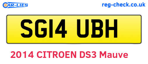SG14UBH are the vehicle registration plates.
