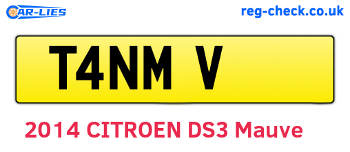 T4NMV are the vehicle registration plates.