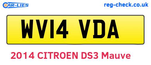 WV14VDA are the vehicle registration plates.