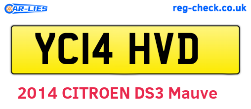 YC14HVD are the vehicle registration plates.