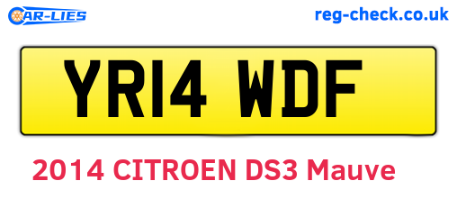 YR14WDF are the vehicle registration plates.