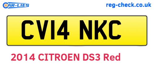 CV14NKC are the vehicle registration plates.