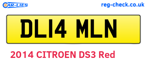 DL14MLN are the vehicle registration plates.