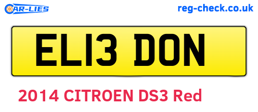 EL13DON are the vehicle registration plates.