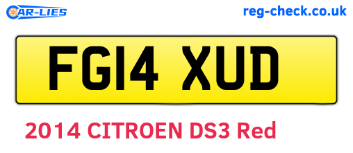 FG14XUD are the vehicle registration plates.