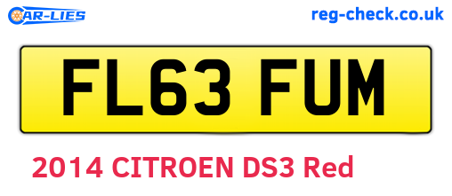 FL63FUM are the vehicle registration plates.