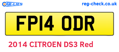 FP14ODR are the vehicle registration plates.