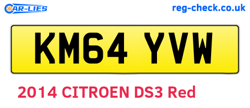 KM64YVW are the vehicle registration plates.