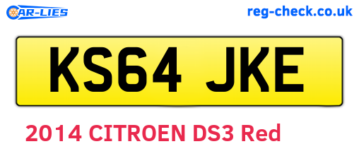 KS64JKE are the vehicle registration plates.
