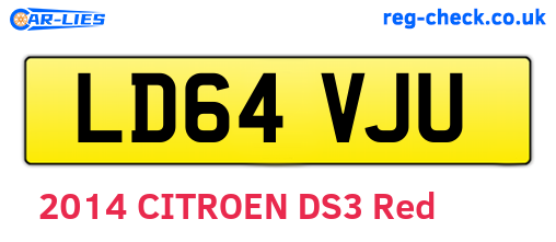 LD64VJU are the vehicle registration plates.
