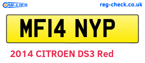 MF14NYP are the vehicle registration plates.
