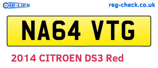 NA64VTG are the vehicle registration plates.