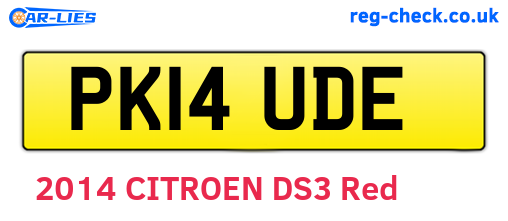 PK14UDE are the vehicle registration plates.