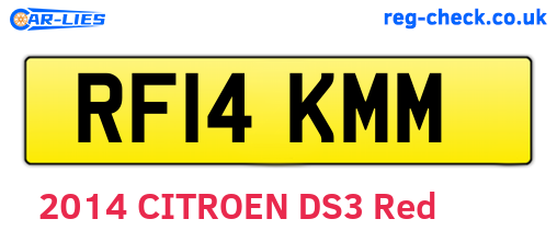RF14KMM are the vehicle registration plates.