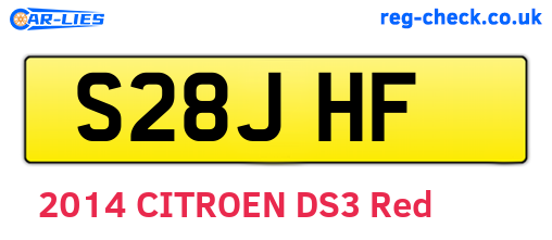 S28JHF are the vehicle registration plates.