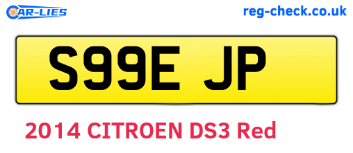 S99EJP are the vehicle registration plates.