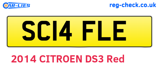 SC14FLE are the vehicle registration plates.