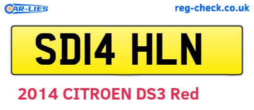 SD14HLN are the vehicle registration plates.