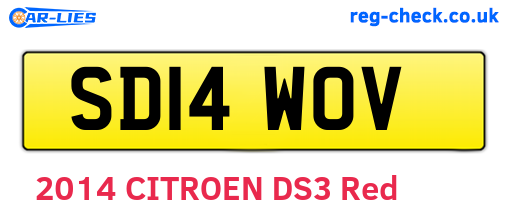 SD14WOV are the vehicle registration plates.