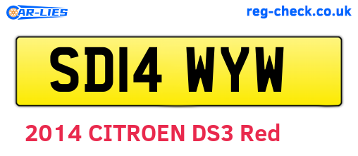 SD14WYW are the vehicle registration plates.