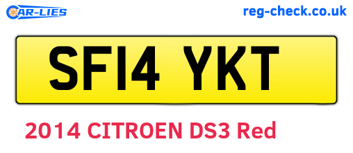 SF14YKT are the vehicle registration plates.