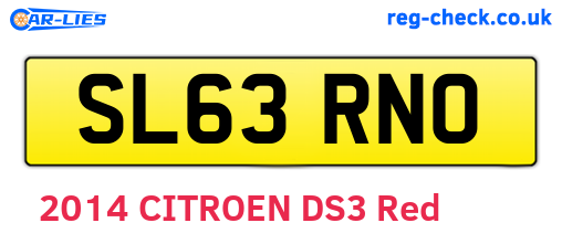 SL63RNO are the vehicle registration plates.