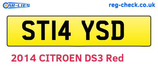 ST14YSD are the vehicle registration plates.