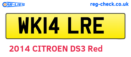 WK14LRE are the vehicle registration plates.