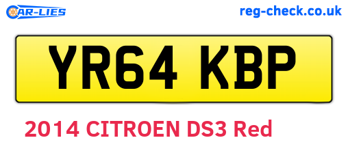 YR64KBP are the vehicle registration plates.