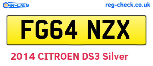 FG64NZX are the vehicle registration plates.