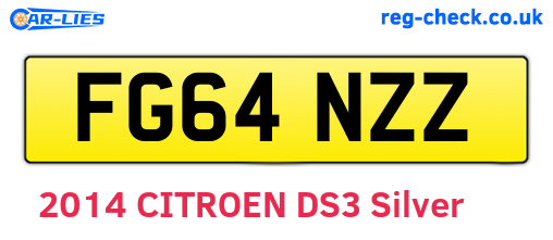 FG64NZZ are the vehicle registration plates.