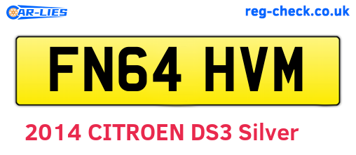 FN64HVM are the vehicle registration plates.