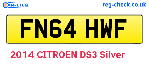 FN64HWF are the vehicle registration plates.