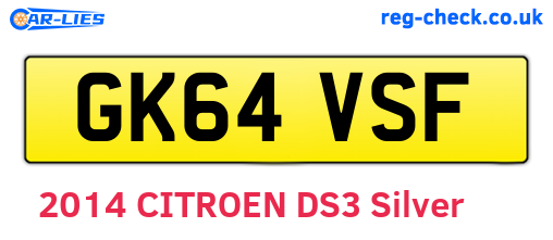 GK64VSF are the vehicle registration plates.