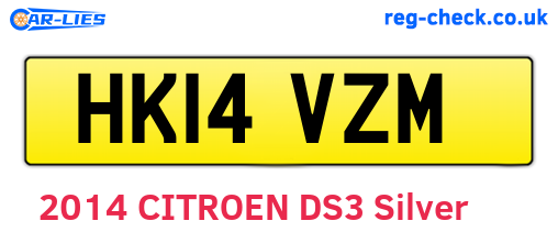 HK14VZM are the vehicle registration plates.